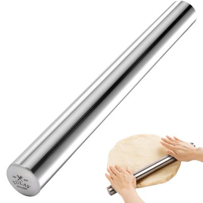 Zulay Kitchen Lightweight Stainless Steel French Rolling Pin