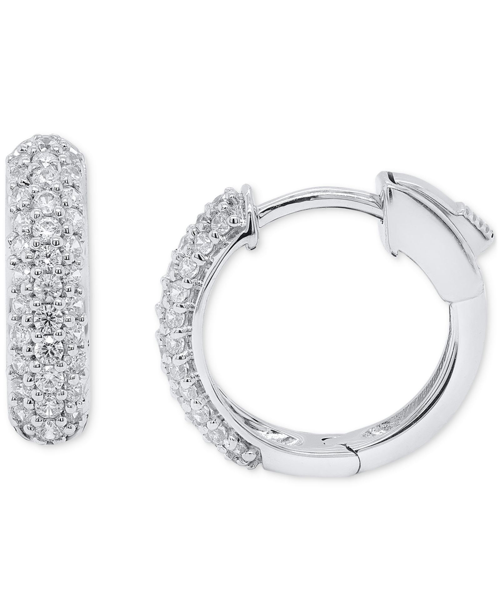Серьги-кольца Forever Grown Diamonds Lab Grown Diamond Pavé в серебре или позолоченном серебре