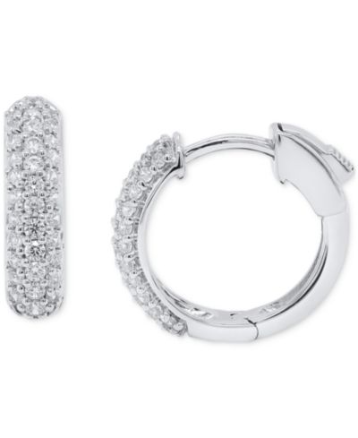Серьги-кольца Forever Grown Diamonds Lab Grown Diamond Pavé в серебре или позолоченном серебре