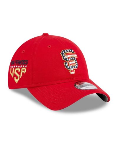 Мужская регулируемая кепка New Era Red San Francisco Giants 2023 Fourth of July 9TWENTY