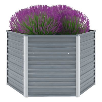Садовая грядка vidaXL из оцинкованной стали 50.8"x50.8"x30.3", серая