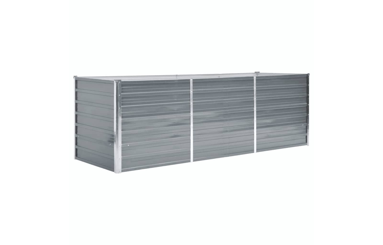 vidaXL Садовая приподнятая грядка из оцинкованной стали 94.5x31.5x30.3 in