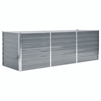 vidaXL Садовая приподнятая грядка из оцинкованной стали 94.5x31.5x30.3 in