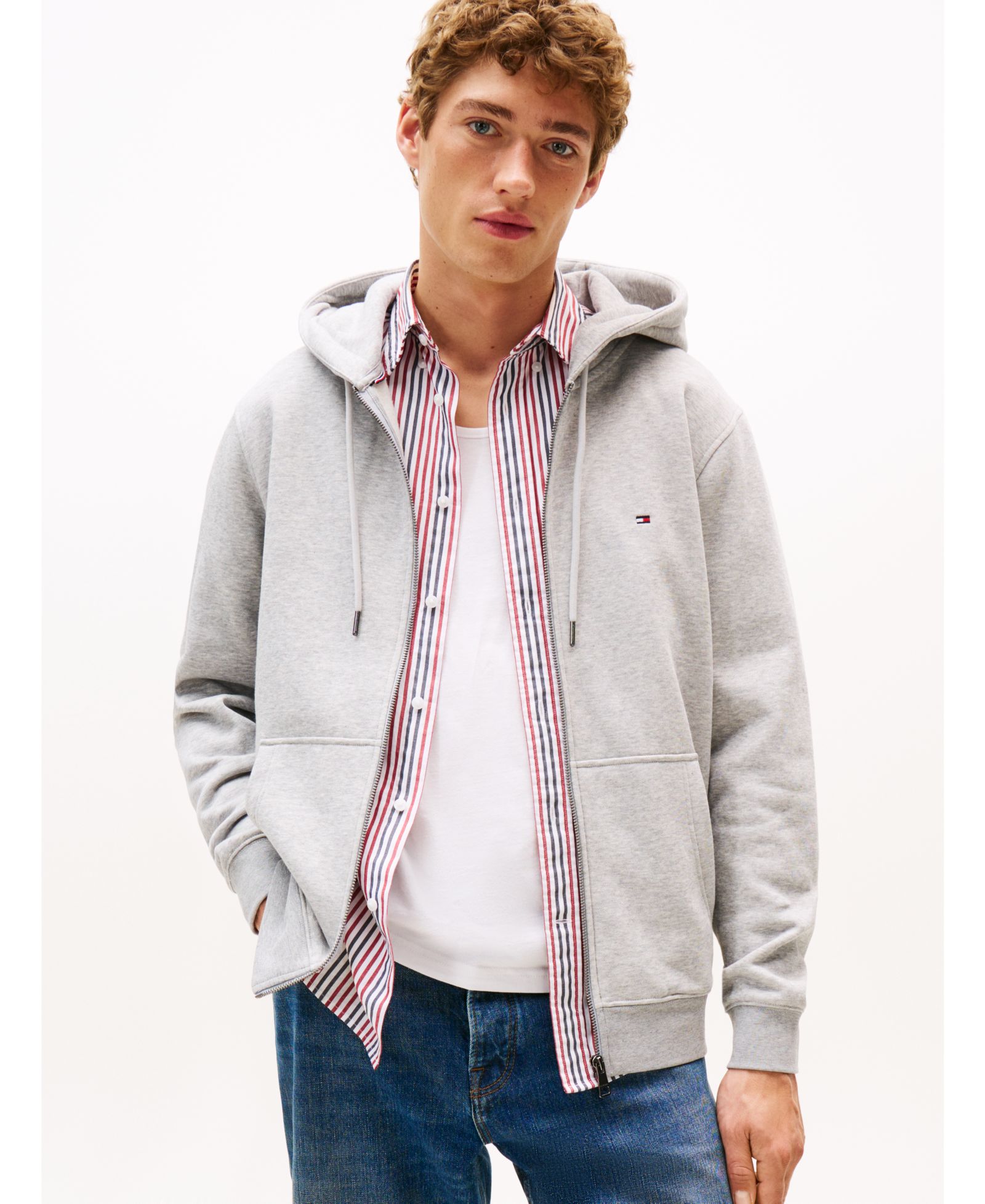 Мужское худи Tommy Hilfiger Long Sleeve Zip-Front Flag Logo