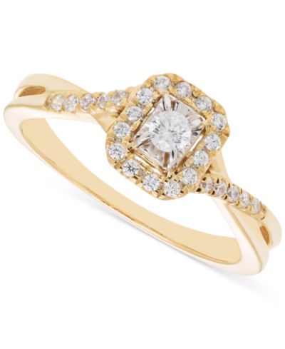Помолвочное кольцо Diamond Halo Twist 1/4 ct. t.w., 14k Gold