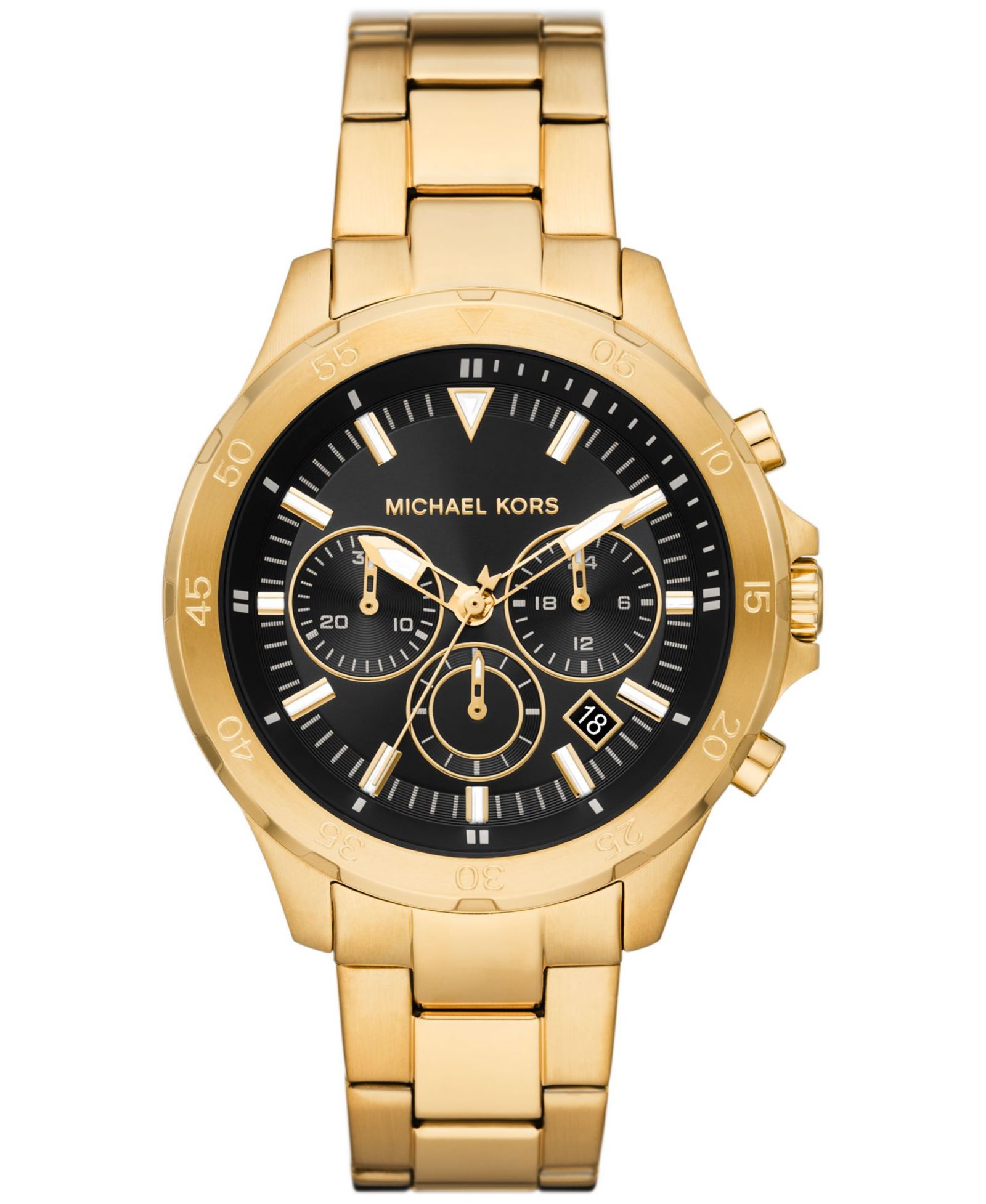 Мужские часы Michael Kors Greyson Chronograph Gold-Tone Stainless Steel 43mm