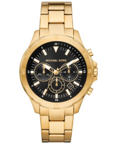 Мужские часы Michael Kors Greyson Chronograph Gold-Tone Stainless Steel 43mm