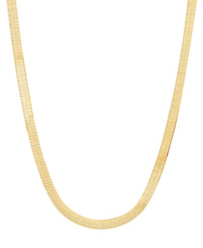 Полоскатая цепь-ожерелье Herringbone из полированного серебра с напылением 18k Gold-Plated и стерлингового серебра