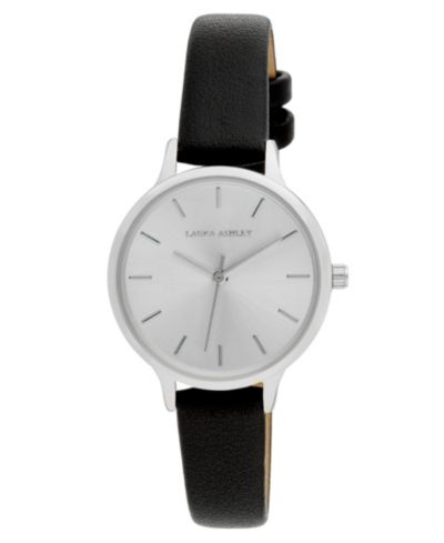 Женские часы Laura Ashley Clean Black Faux Leather 30mm