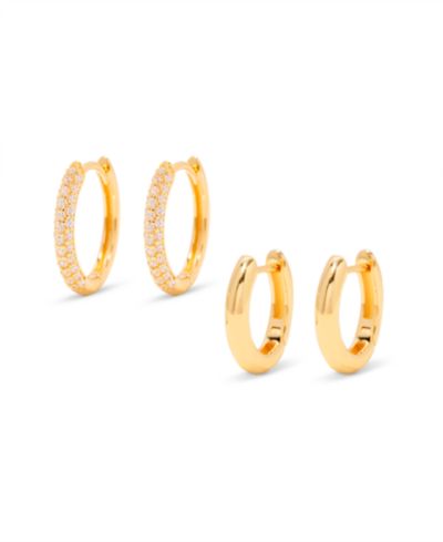 Набор серег brook & york Cecile с кубическим цирконием 4 шт., 14k Gold