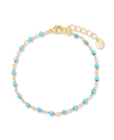 Браслет brook & york с бирюзовыми бусинами и ключом, 14k Gold