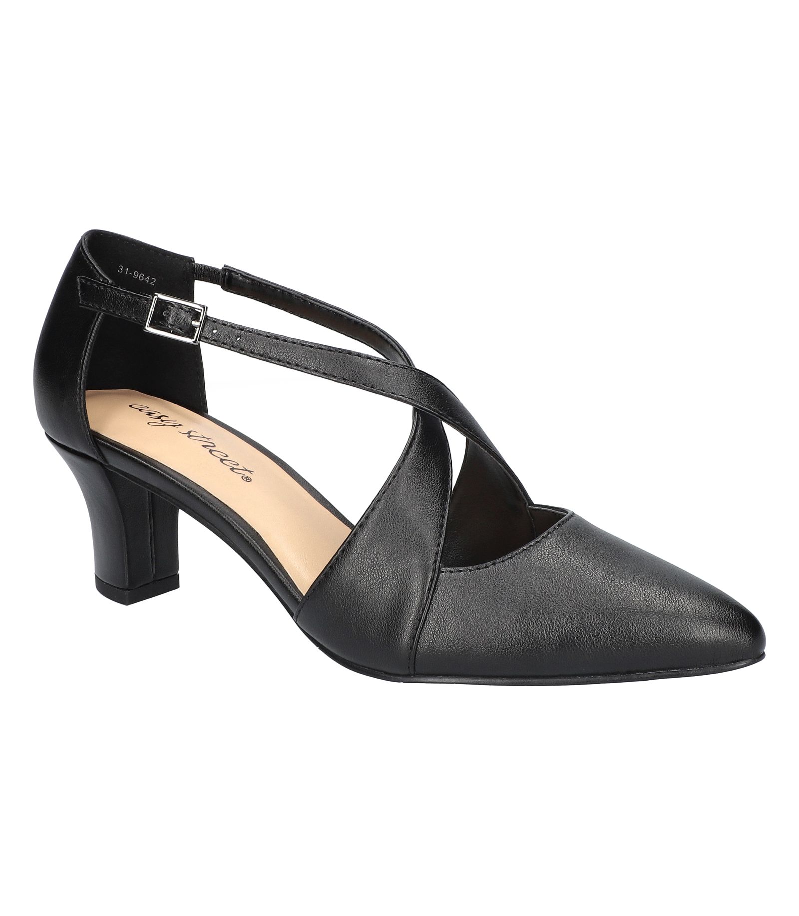 Easy Street Women's Elegance Cross Strap Front Pumps