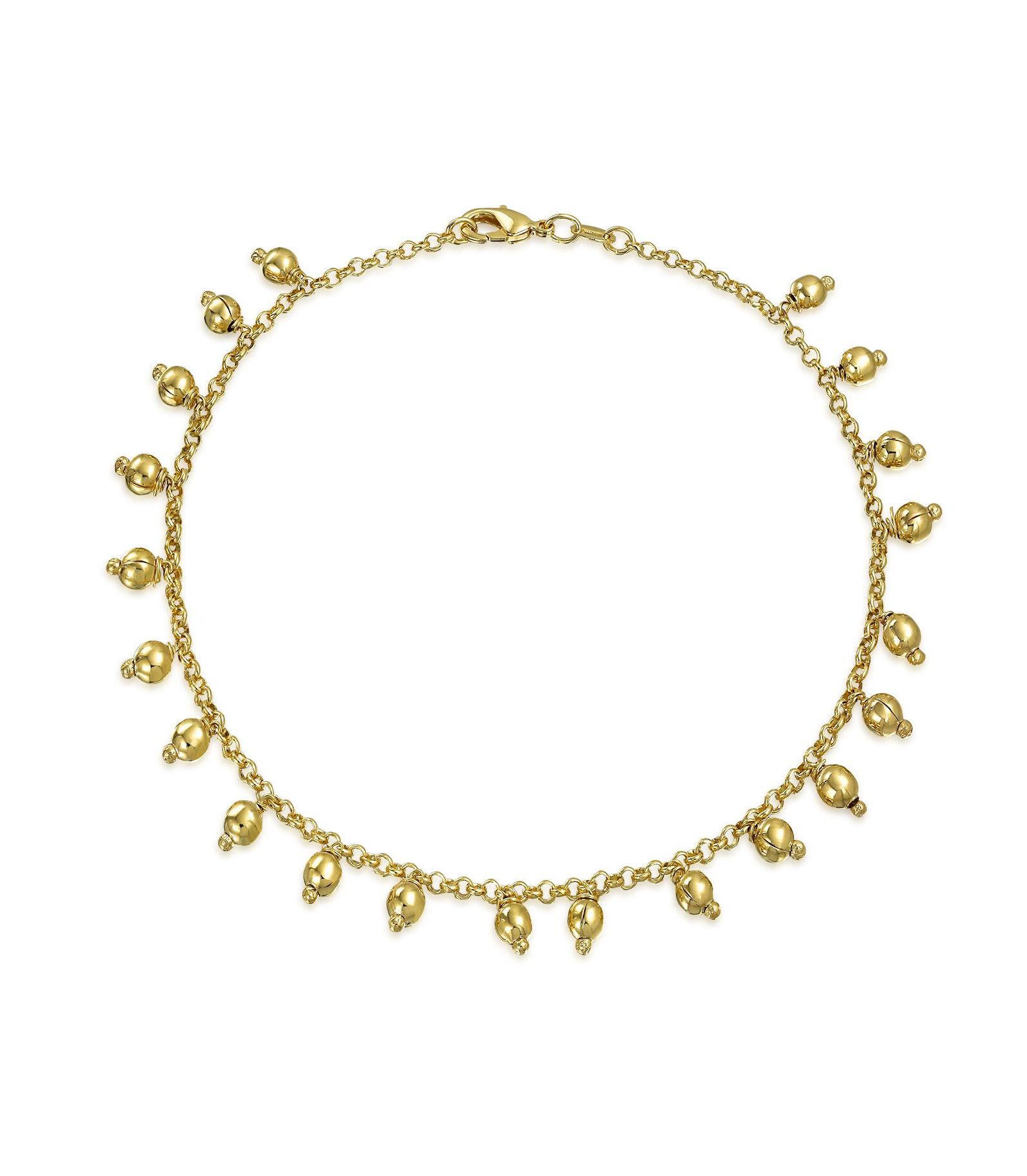 Bling Jewelry Браслет-нога Pattilu Indian Paayal Jhanjar Gold Plated