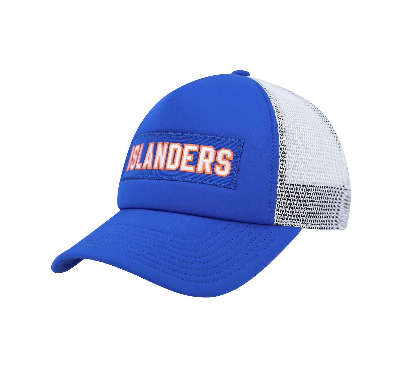 Men's adidas Royal, White New York Islanders Team Plate Trucker Snapback Hat
