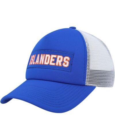adidas Мужская кепка Trucker Snapback, синий и белый цвет New York Islanders Team Plate