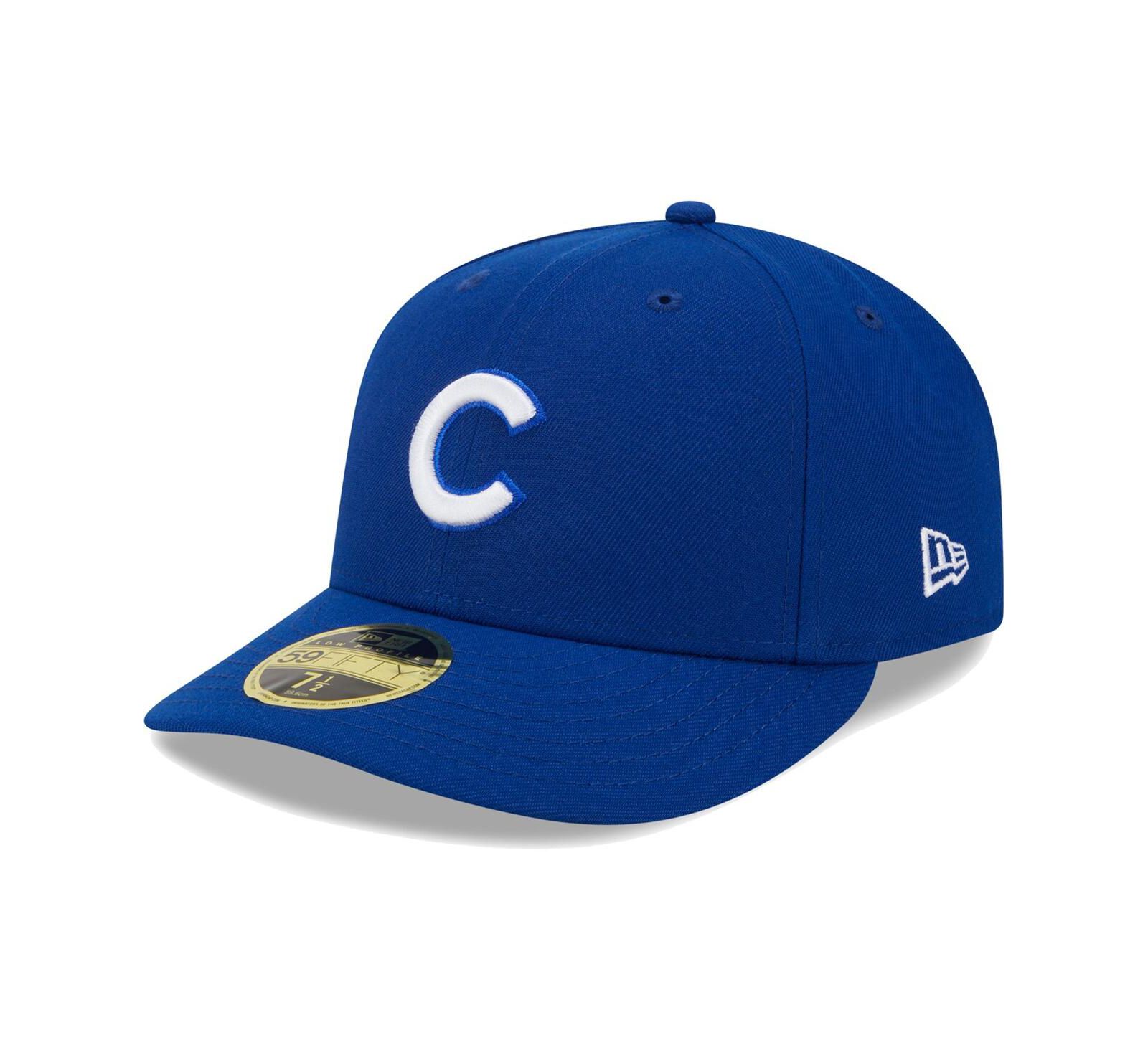 Мужская кепка New Era Royal Chicago Cubs White Logo Low Profile 59FIFTY Fitted