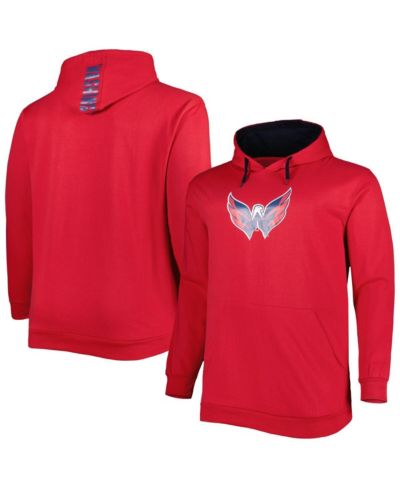 Men's Red Washington Capitals Big and Tall Fleece Pullover Hoodie