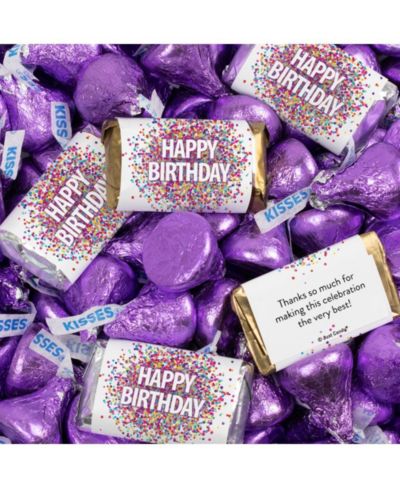 Набор сладостей Just Candy Birthday Candy Party Favors Hershey's Miniatures and Kisses, 124 Pieces