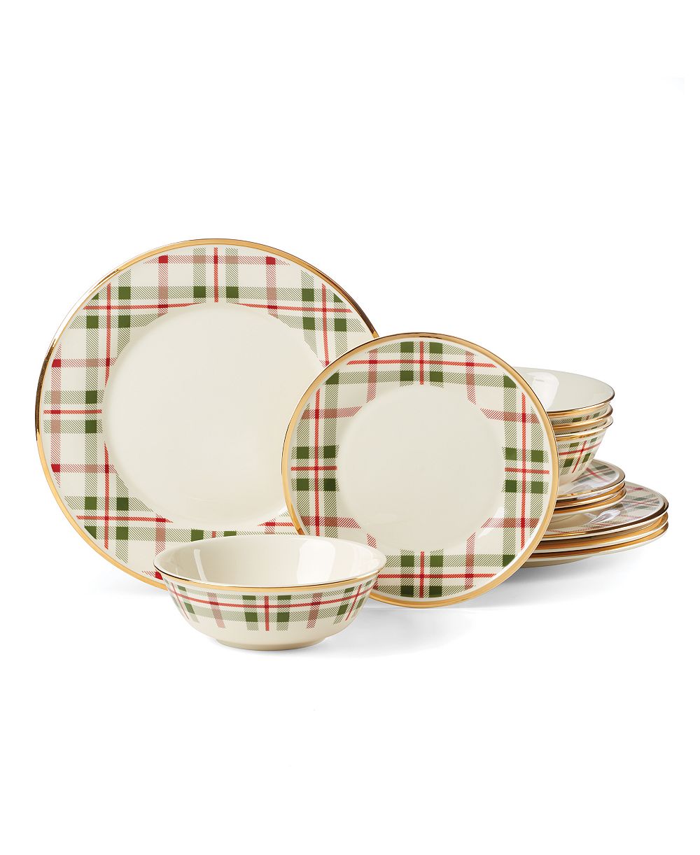 Набор столовой посуды Lenox Holiday Plaid, 12 предметов, на 4 персоны