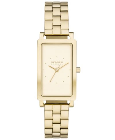 Skagen Women's Hagen Quartz Three Hand Gold-Tone Stainless Steel Watch, 22mm