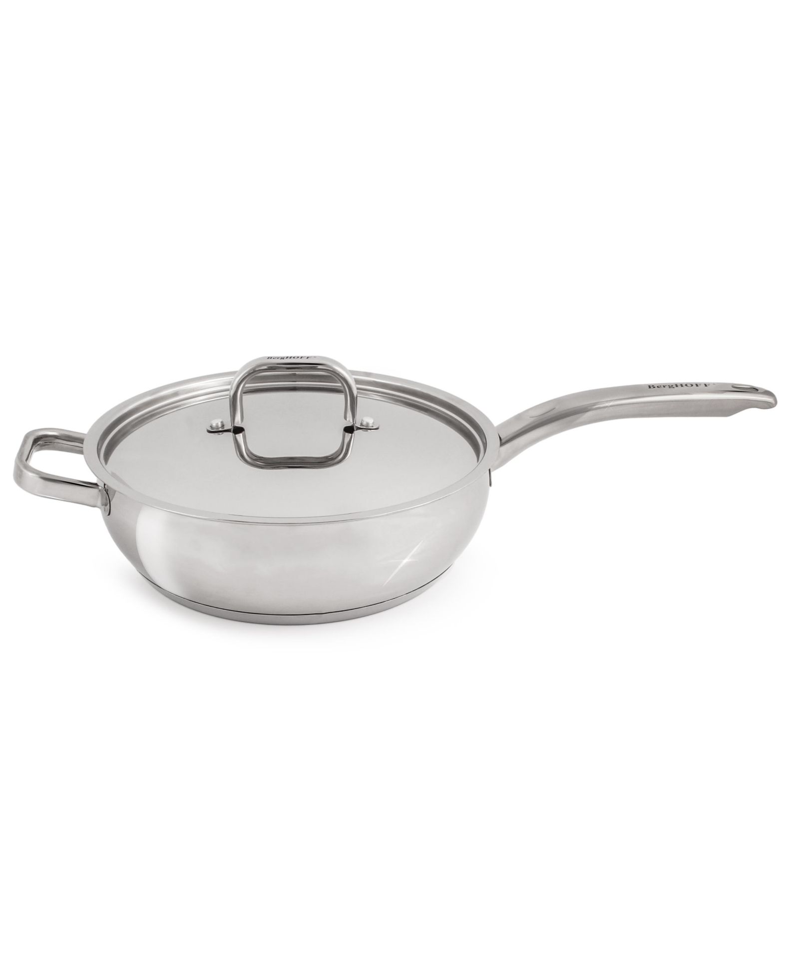 Глубокая сковорода BergHOFF Belly Shape 18/10 Stainless Steel 9.5" с крышкой, 3.2qt.