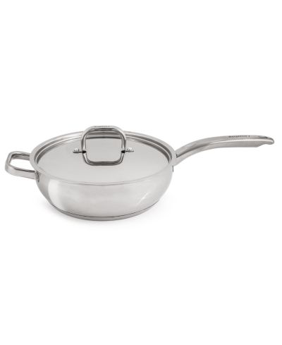 BergHOFF Belly Shape 18/10 Stainless Steel 9.5" Deep Skillet with SS Lid, 3.2qt.
