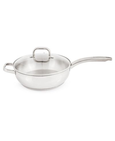 BergHOFF Belly Shape 18/10 Stainless Steel 9.5" Deep Skillet with Glass Lid