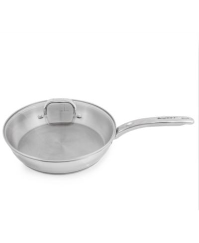 BergHOFF Belly Shape 18/10 Stainless Steel 10.5" Skillet with Glass Lid, 2.5qt.