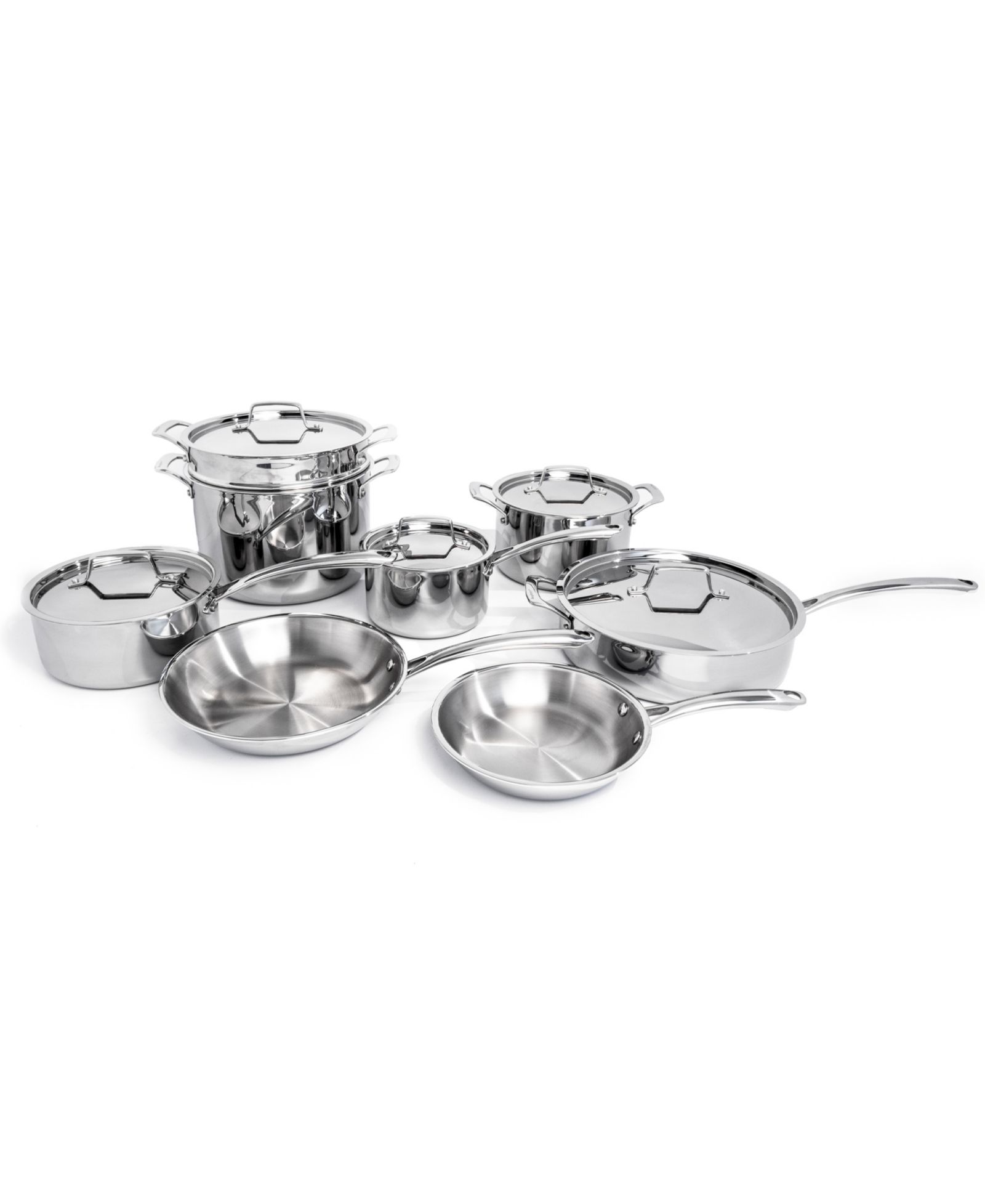 Набор посуды BergHOFF Professional 13pc Tri-Ply 18/10 Stainless Steel with SS Lids