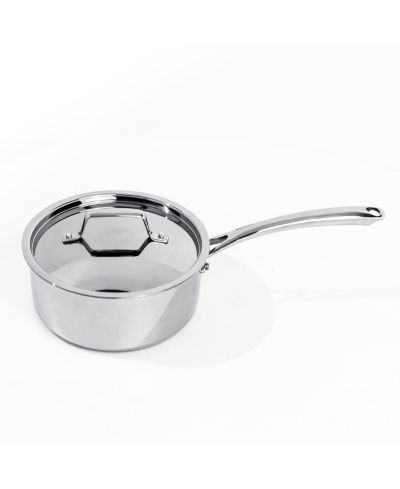 BergHOFF Professional Tri-Ply 18/10 Stainless Steel 8" Saucepan with SS Lid, 3.3qt.