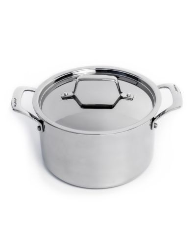 BergHOFF Professional Tri-Ply 18/10 Stainless Steel 8" Stockpot with SS Lid, 4qt.