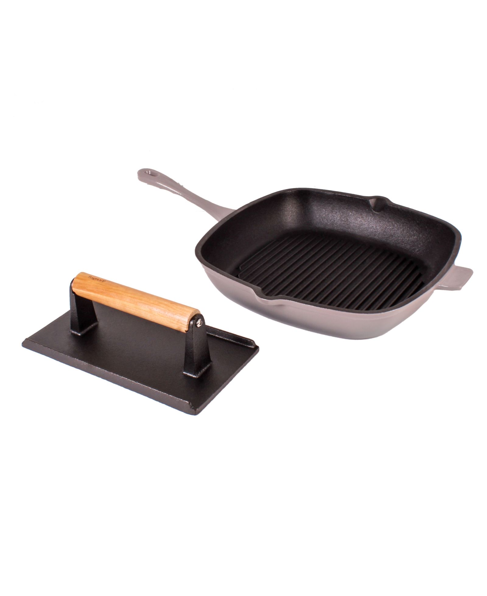 Сковорода-гриль BergHOFF Neo Cast Iron 11" с прессом для стейков