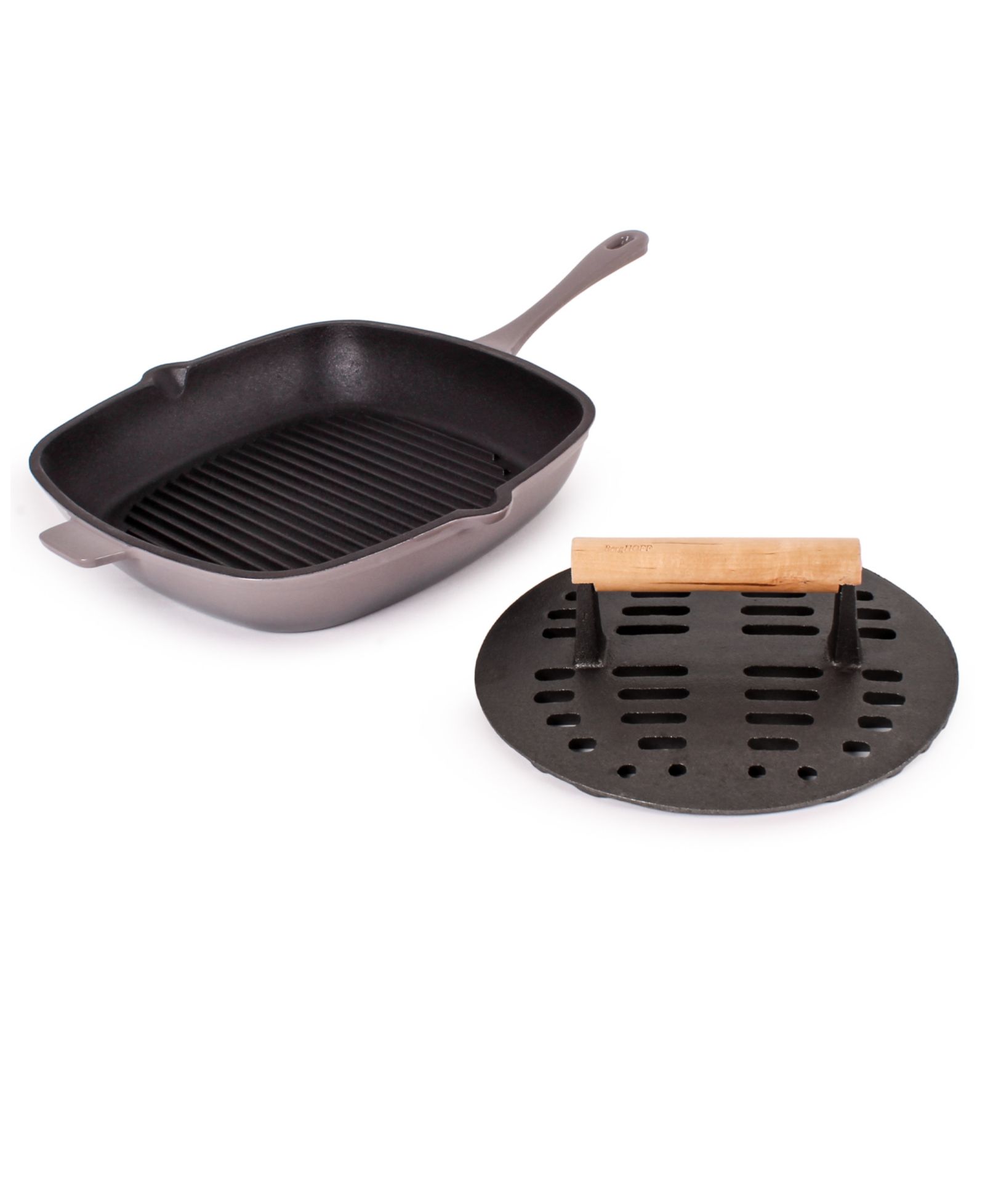 Сковорода гриль BergHOFF Cast Iron с решеткой для стейков – Neo Collection, 11", набор из 2 шт.