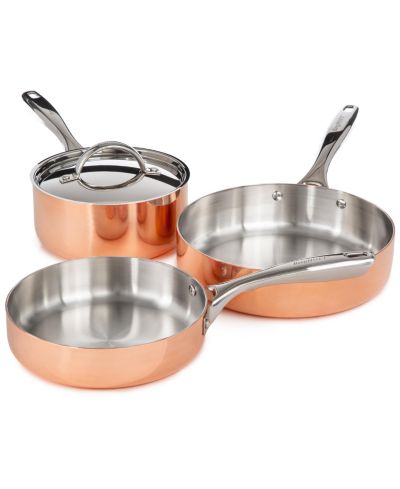 BergHOFF Vintage набор посуды из трехслойной меди с крышками, 4 шт., полированная