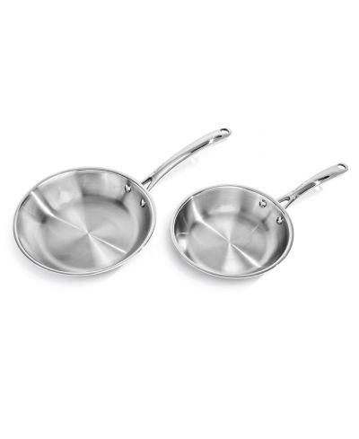 BergHOFF Professional 2pc Tri-Ply 18/10 Stainless Steel Cookware Set, 8" and 10" Fry Pan