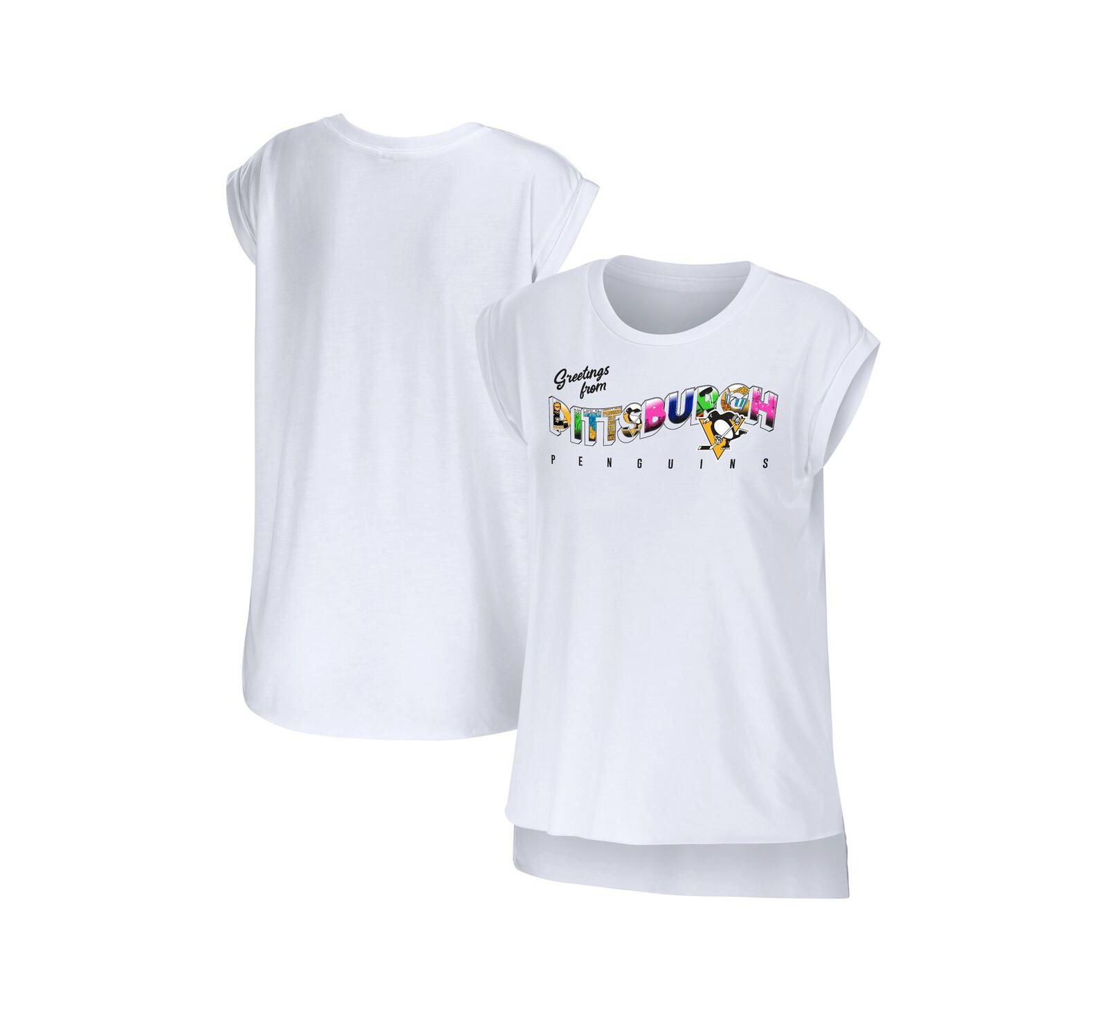 Футболка WEAR by Erin Andrews Women's White Pittsburgh Penguins
