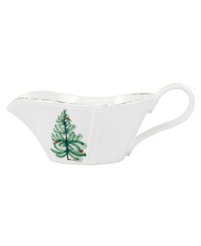 VIETRI Lastra Holiday Sauce Server