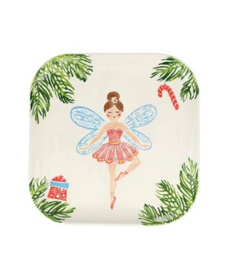 Nutcrackers Sugar Plum Fairy Square Platter