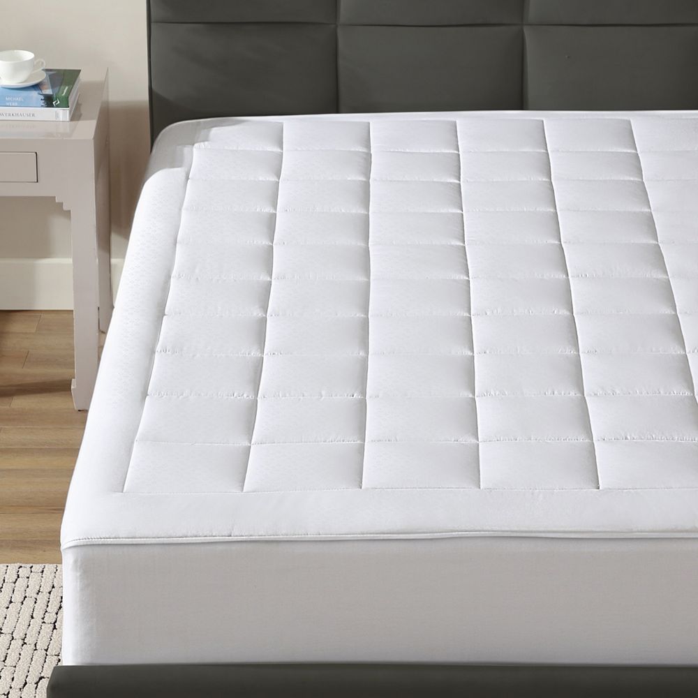 CIRCLESHOME Ultra-Plush Down Alternative Cotton Top Mattress Pad White Full