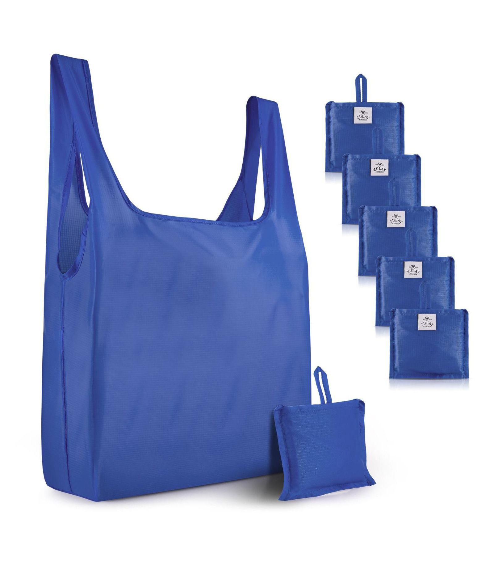 Zulay Kitchen 5 Pack Large 50lb Reusable Grocery Bags – Foldable, Durable, Washable