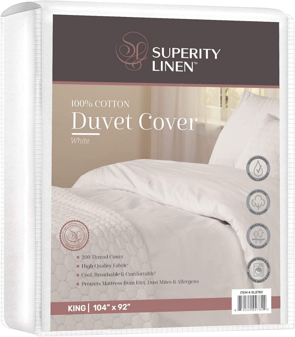 Пододеяльник Superity Linen из льна, 200-thread count, 100% хлопок, King