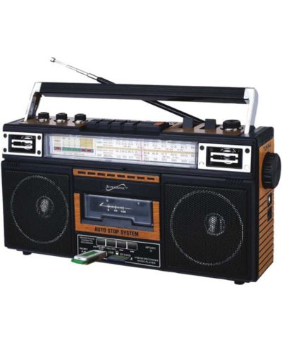 Supersonic Sc-3201BT Retro 4-Band Radio and Cassette Player with Bluetooth Speaker