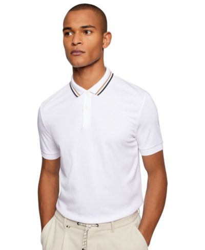 Мужская рубашка поло BOSS by Hugo Boss Cotton Slim-Fit Striped Collar