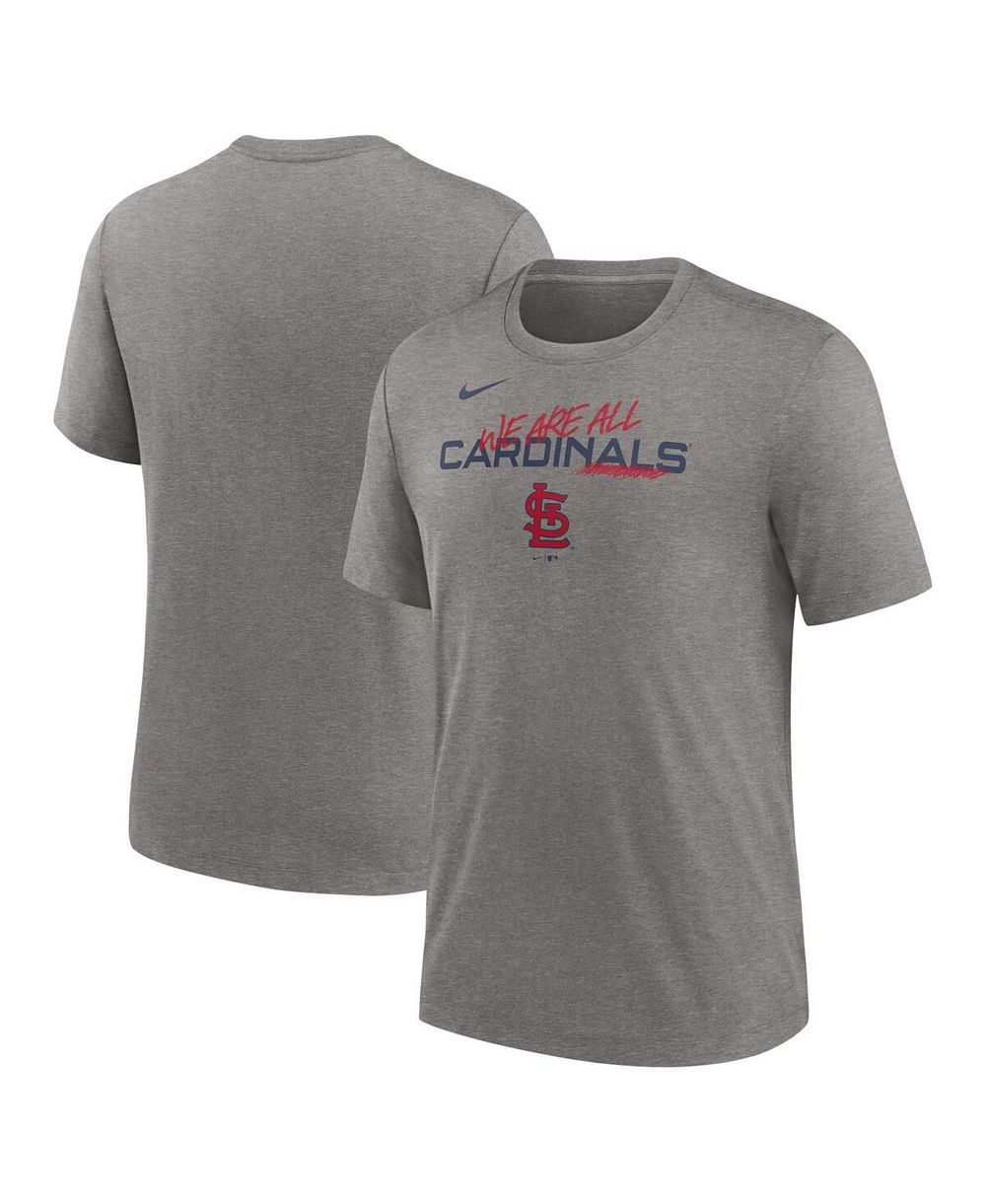 Nike Мужская футболка St. Louis Cardinals Tri-Blend цвета Heather Charcoal