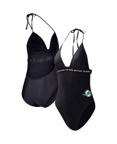 Women's G-III 4Her by Carl Banks Black Miami Dolphins Full Count One-Piece Swimsuit