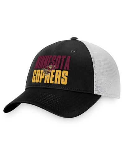 Men's Top of the World Black, White Minnesota Golden Gophers Stockpile Trucker Snapback Hat