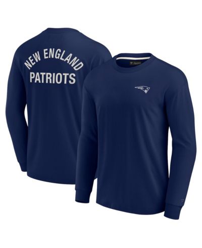 Fanatics Signature Мужская и женская супермягкая футболка с длинным рукавом New England Patriots, темно-синяя