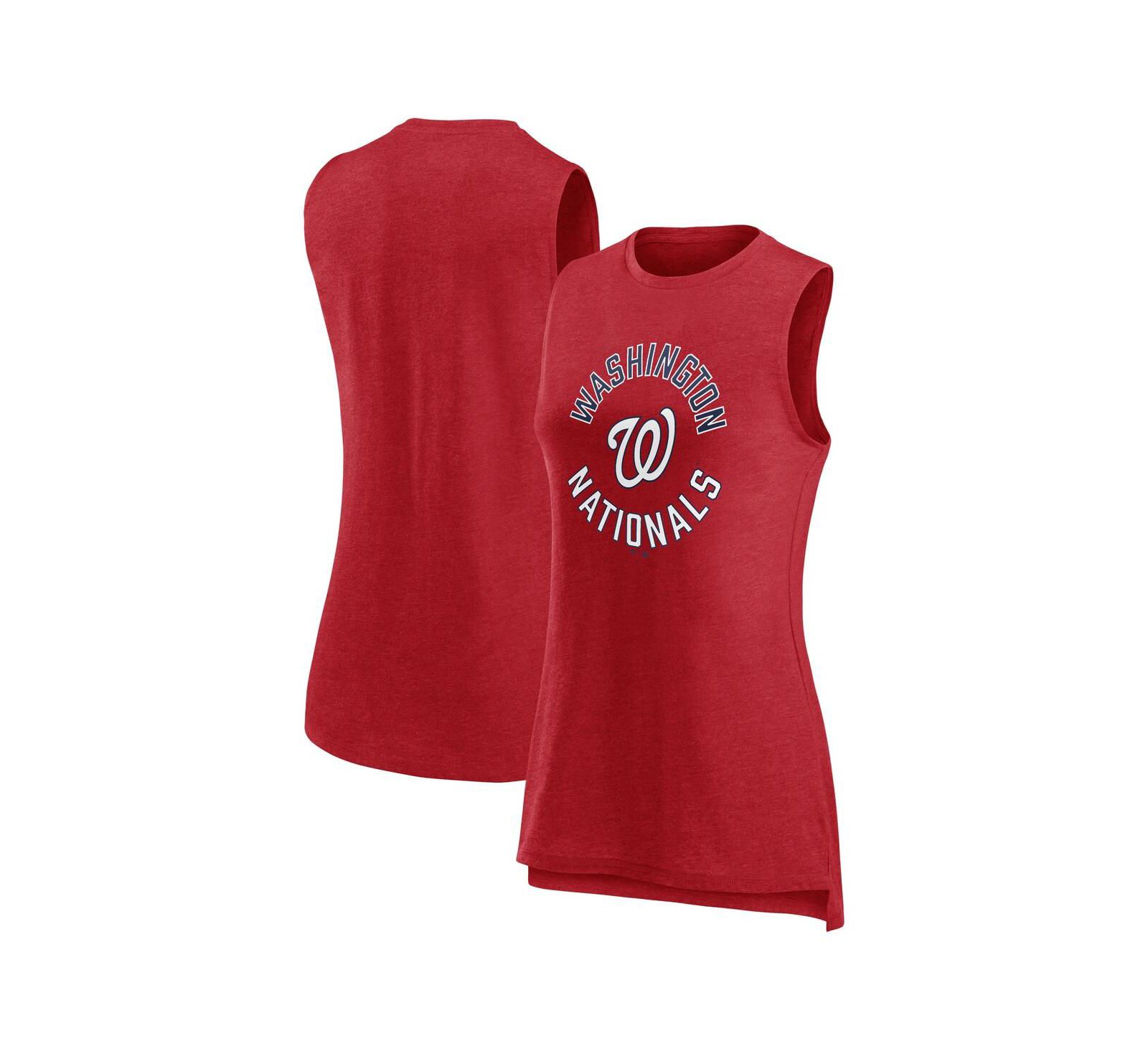 Женский топ Fanatics Heather Red Washington Nationals What Goes Around