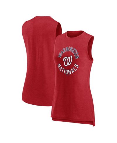 Women's Fanatics Heather Red Washington Nationals What Goes Around Tank Top