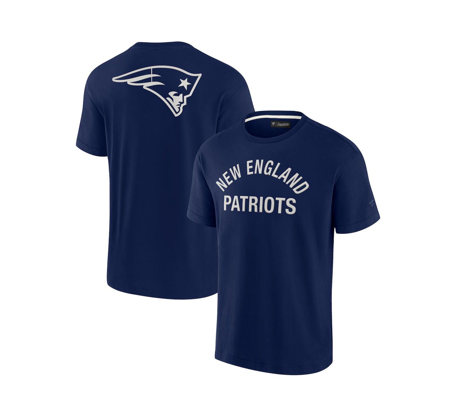 Мужская и женская футболка Fanatics Signature New England Patriots, мягкая, с коротким рукавом
